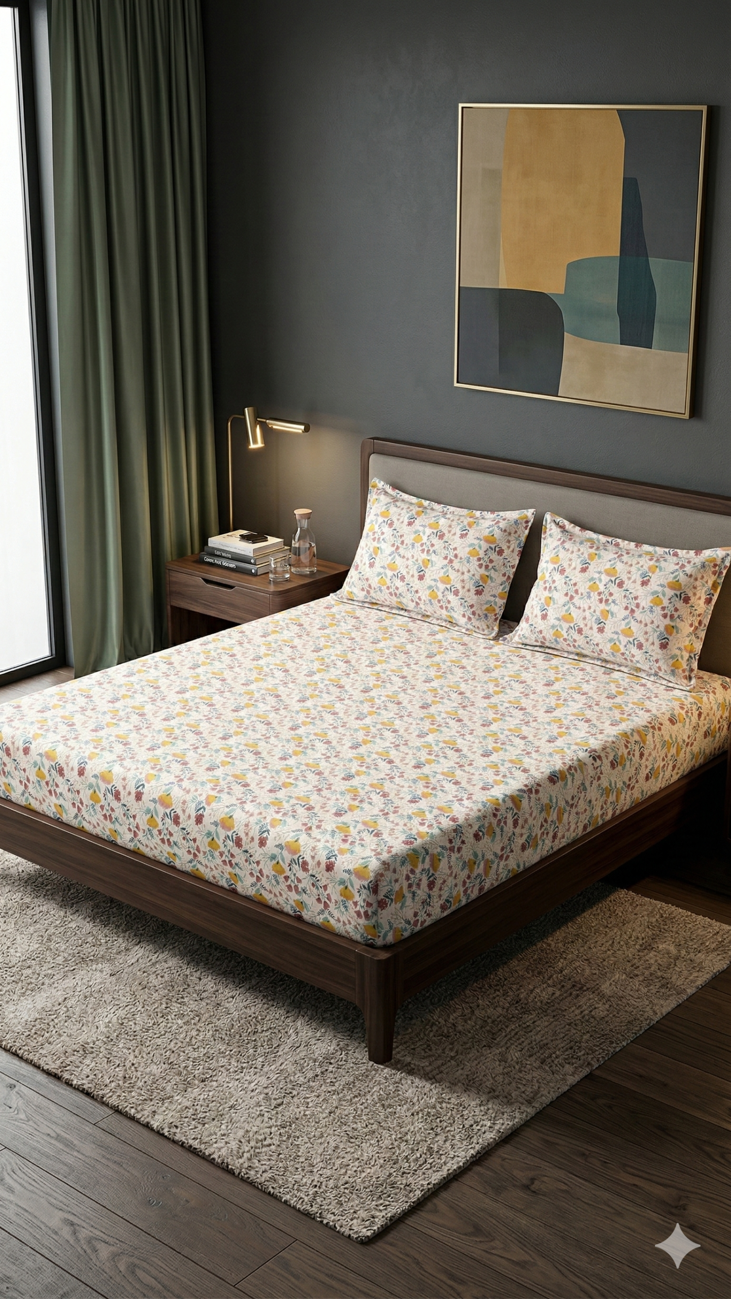 King Size Twill BedSheet with Two Pillow Cover - Image 1