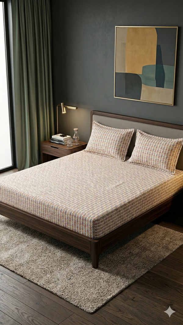 King Size Twill BedSheet with Two Pillow Cover